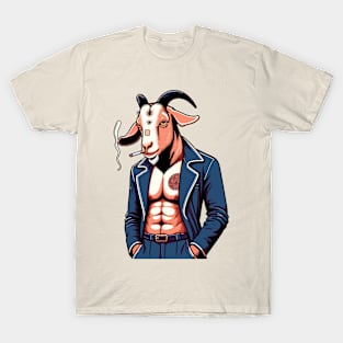 Yakuza Goat - Tattooed & Fierce 90s Cartoon Art T-Shirt